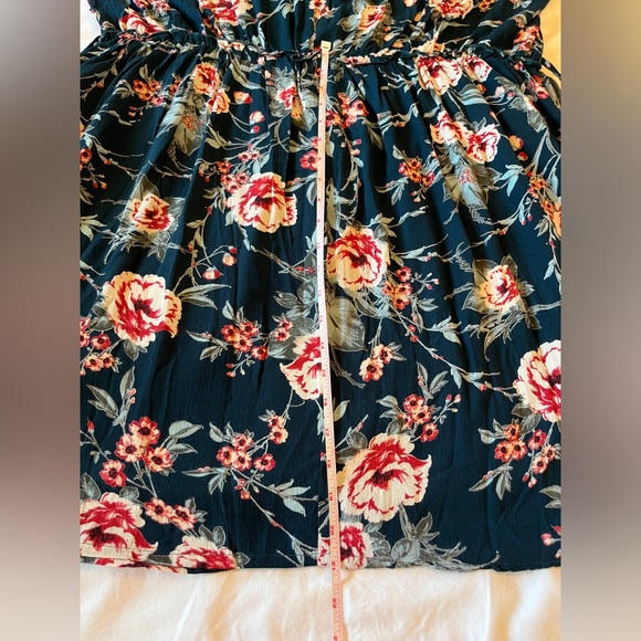 Band of Gypsies BOG Collective Casual Boho Mini Dress Blue Floral Size 2X NWT - Picture 6 of 7
